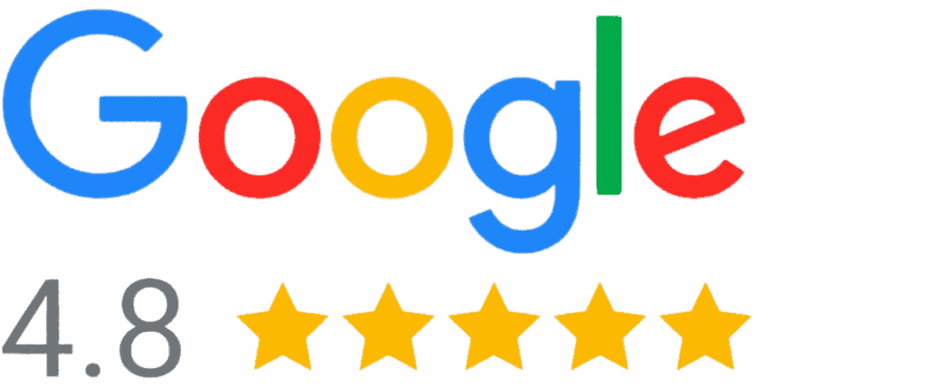 Hoch bewertete Google-Bewertung mit 4,8 Sternen, die die Zufriedenheit der Kunden widerspiegelt. Perfekt für lokale Unternehmen, um Vertrauen und Glaubwürdigkeit zu steigern.